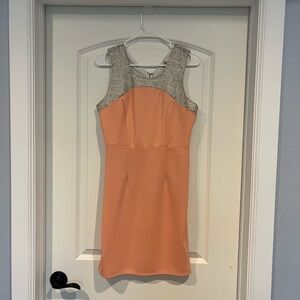 Orange and Gray Sleeveless Dress size large